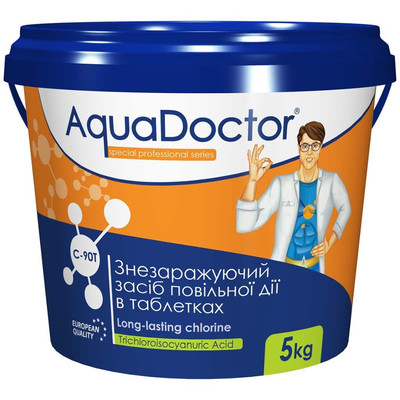 Дезинфектант для бассейна на основе хлора длительного действия AquaDoctor C-90T